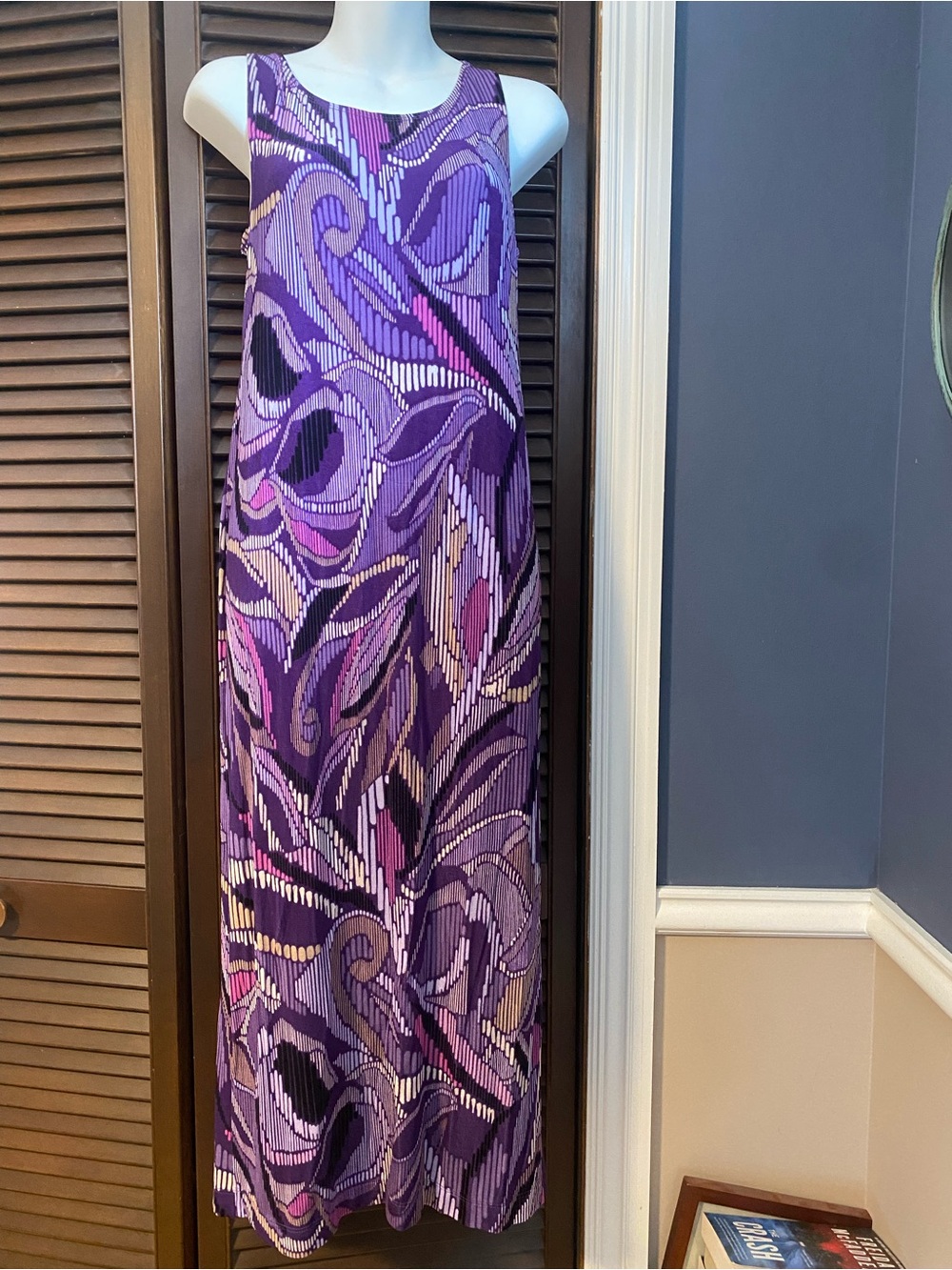 Chico's Purple Multi-Print Sleeveless Maxi Dress